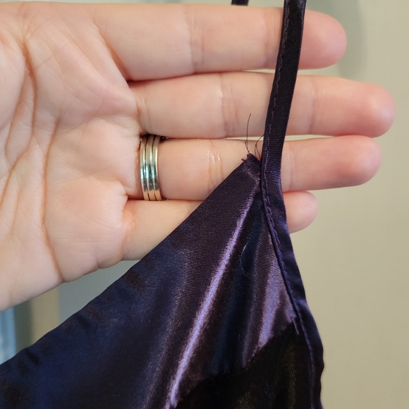 Vintage California Dynasty Purple Velvet Mini Slip Dress - Picture 3 of 7